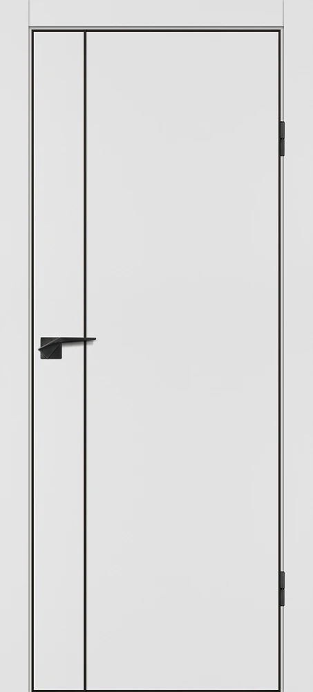 Фото Межкомнатная дверь P-21  черный молдинг PET,  кромка ABS черная c 4-х ст. Белый матовый