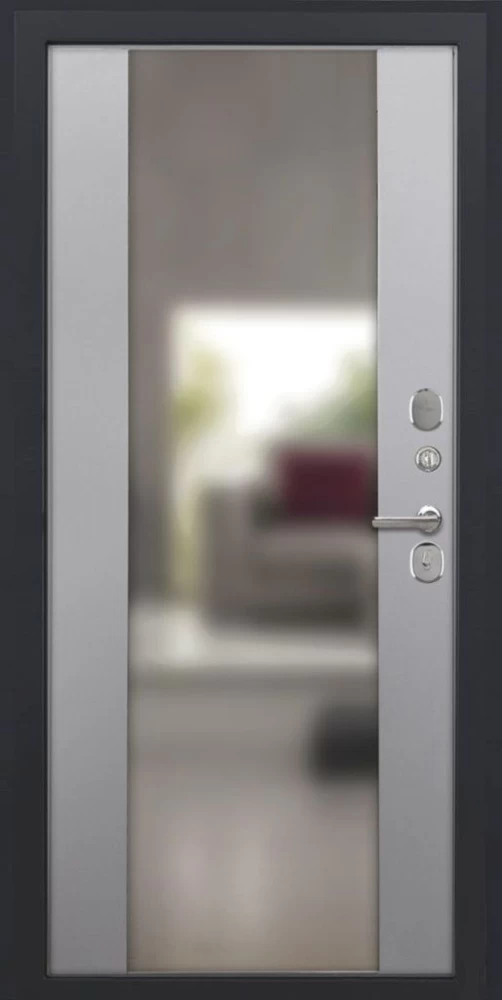 Входная дверь ДвериПРО L Термо Алиса (16мм, ПВХ софт грей, зеркало) DPRO195343 внутренняя сторона