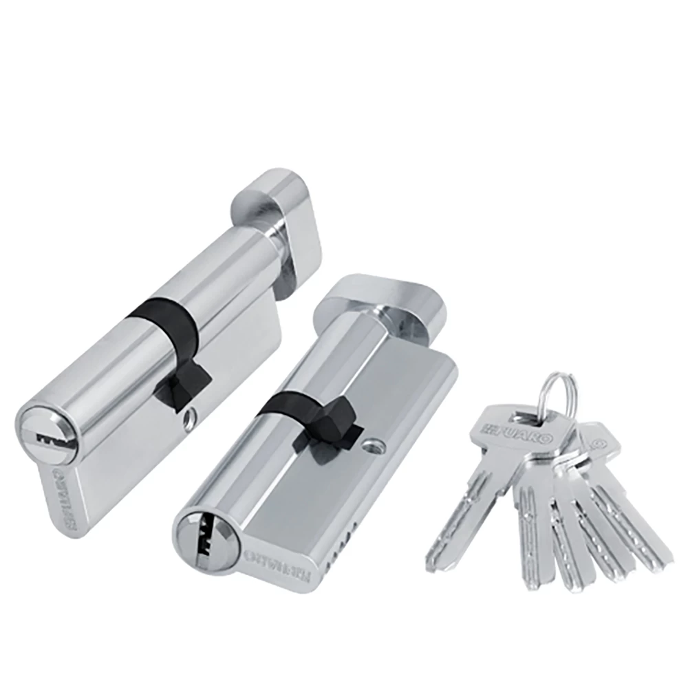 Фото Цилиндровый механизм (200 ZM/100) 2000 ZMKnob100(60+10+30) CP хром 5Key с вертушкой