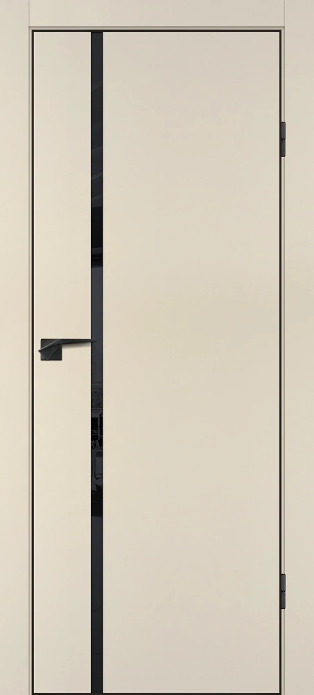 Фото Межкомнатная дверь P-22  кромка ABS черная c 4-х ст. Бежевый матовый