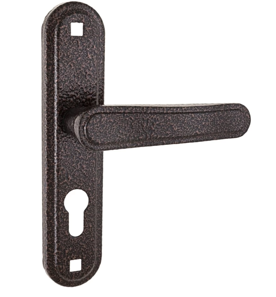 Фото Ручка дверная на планке РФ1-55/03А (медь антик)