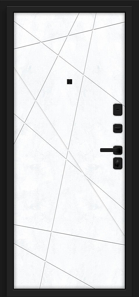 Фото Входная дверь Кьюб/SBlack Slate Art/Snow Art BR6161 внутренняя сторона