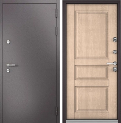 Дверь Бульдорс TERMO STANDART MP БУКЛЕ шоколад/ Дуб крем 10TD-2